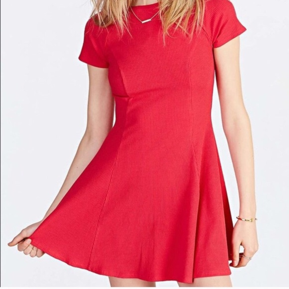 BDG Red Ribbed Dress from Urban Outfitters Medium - Picture 2 of 3